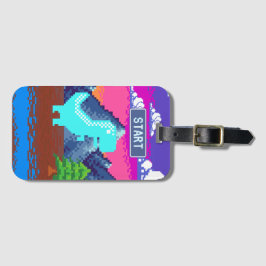 90-tals Pixel-gammal Pixelart - Dinosaur-illustrat Bagagebricka