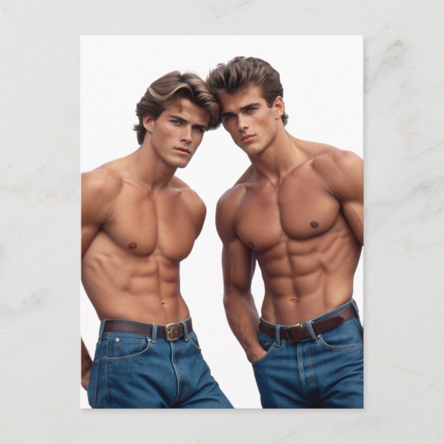 90-tals Power Duo: Ikonisk estetik och intensitet Vykort (Framsida)