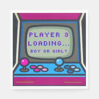 90-tals Retro Arkad Köns Avslöjande Spelare 3 Ladd Pappersservett