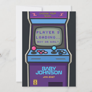 90-tals Retro Arkad Könsuppenbarelse Spelare 3 Lad Inbjudningar