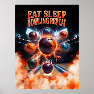 90-tals Retro Bowlings Bootleg Poster