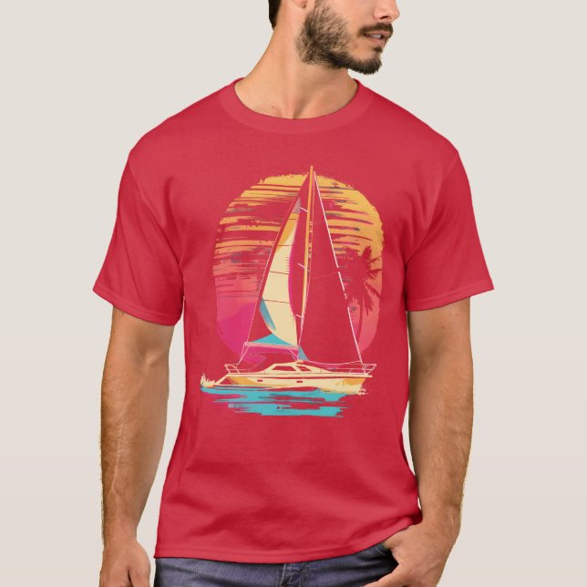 90-tals seglande familj t shirt (Framsida)