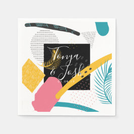 90-tals Splash Abstrakt Konst Collage Pappersservett