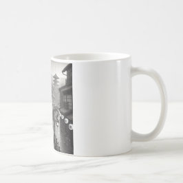90-tals svart och vitt Japan Kaffemugg