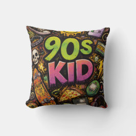 90-talsbarn Retro Skateboard Skelett Pizza Grunge  Kudde
