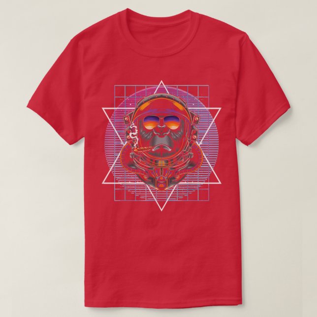 90-talskonst Synthwave Vaporwave Aesthetics Monkey T Shirt (Design framsida)