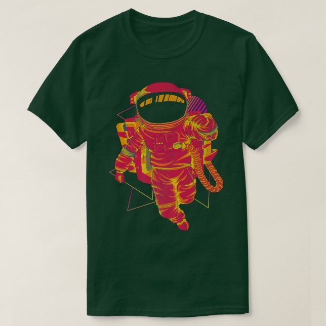 90-talskonst Vaporwave Aesthetic Rymden Synthwave T Shirt (Design framsida)