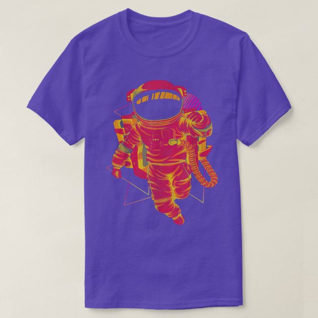 90-talskonst Vaporwave Aesthetic Rymden Synthwave T Shirt (Design framsida)