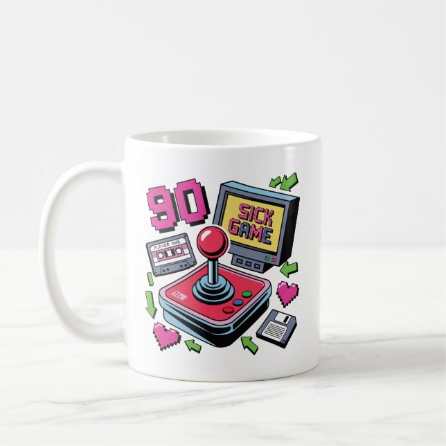 90-talssjukt spel kaffemugg (Vänster)