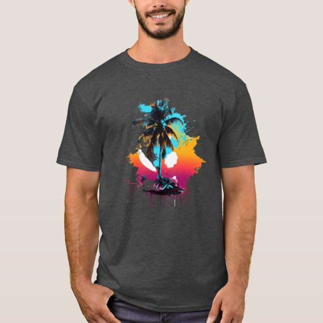 90-talsstil Kokos Färgglad flicka T Shirt (Framsida)