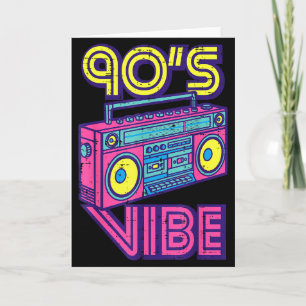 90-talsvibbar Boom Box Radio Retro Musik Älskare M Kort