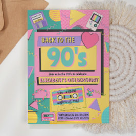 90' Tema Födelsedagsfest inbjudan