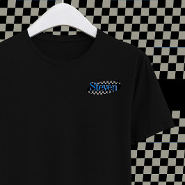 90-tums TV Comedy Black Blue Oval Din namngivna Lo T Shirt