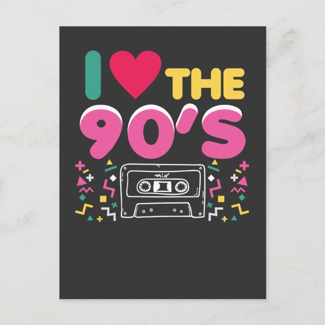 90er-utrustning i Kärlek på 90-talet: Retro Oldsch Vykort (Framsida)