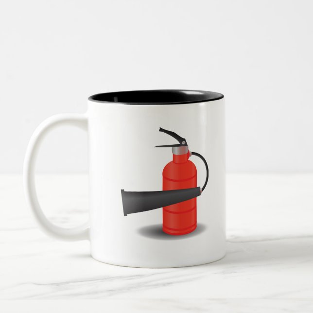 90Fire Extinguisher_rasterized Två-Tonad Mugg (Vänster)