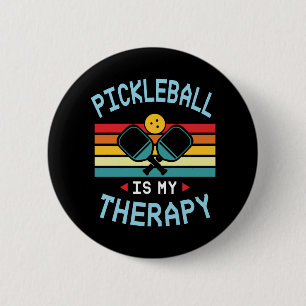 90Pickleball är min terapi. Funny Pickleball Paddl Knapp