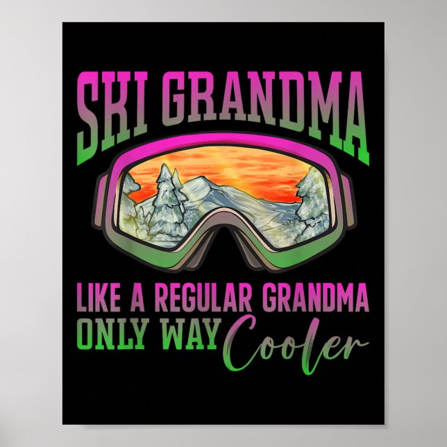 90s 80s Skiing Outfit Retro Ski Grandma Poster (Framsidan)