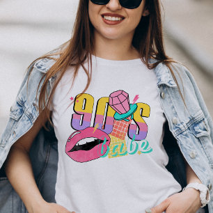 90s Babe Retro Groovy Bright färgstark T Shirt