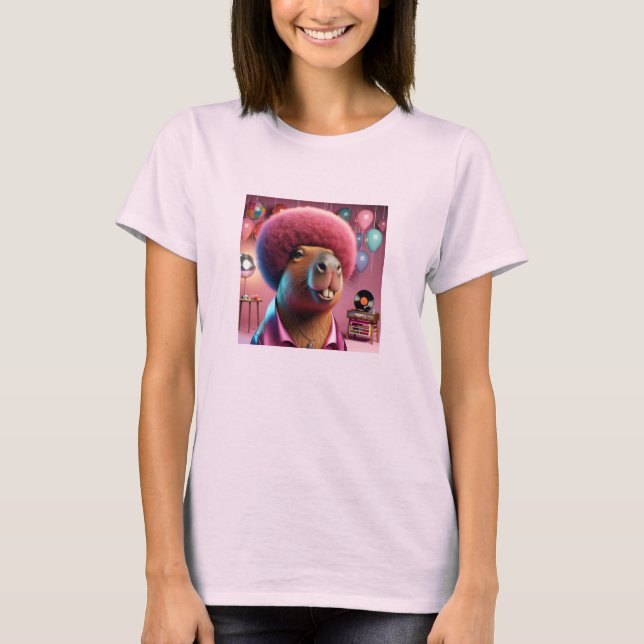 90s Capybara Disco T Shirt (Framsida)