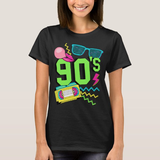 90s Costume Temaparty 90s Outfit Retro Party 1 T Shirt (Framsida)