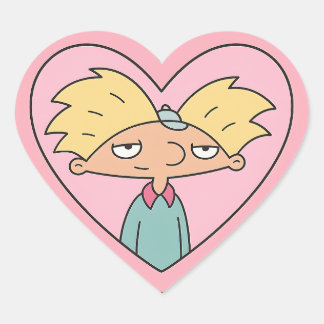 90s Crush Heart Locket — Cute Retro Boy Sticker Hjärtformat Klistermärke