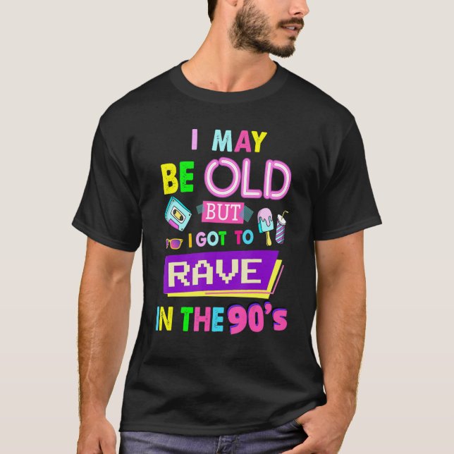 90s For Women Rave Outfit & 90s Festival Costume 1 T Shirt (Framsida)