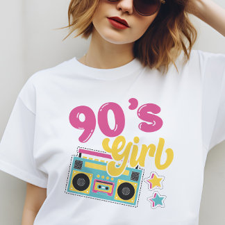 90's Girl Boombox Hippie Retro Groovy T Shirt