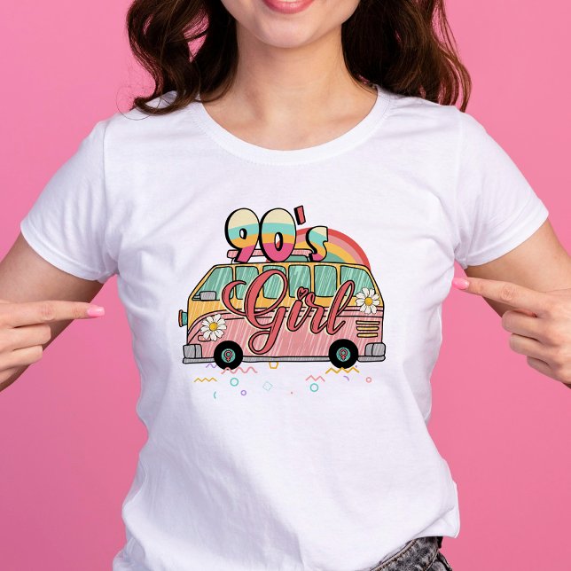 90's Girl Hippie Camper Retro Groovy T Shirt (90's Girl Hippie Camper Retro Groovy T-Shirt)