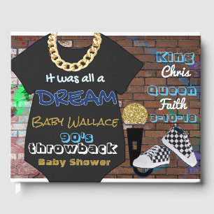 90'S Hip hop BOY Baby Shower Anpassningsbar Guestb Gästböcker