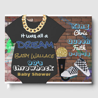 90'S Hip hop BOY Baby Shower Anpassningsbar Guestb Gästböcker