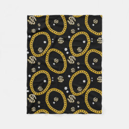  90's Hip Hop Rap Music Gold Cuban Link Chain Fleecefilt