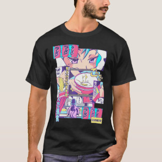 90S Japansk Kawaii Ramen Anime Manga Girl T Shirt
