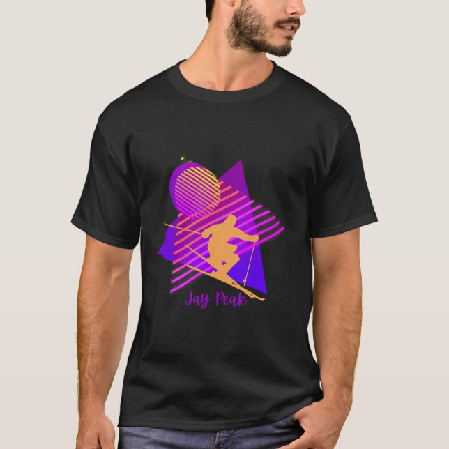 90s Jay Peak Vermont Skiing Skier T Shirt (Framsida)