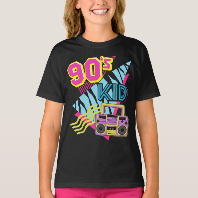 90's Kid Boombox 1990s Nostalgia 80s T Shirt (Framsida)