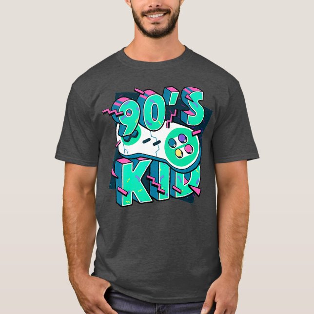 90s Kid Funny Retro Style Video Gaming Graphic T Shirt (Framsida)