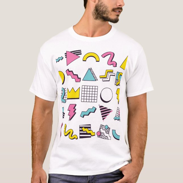 90's Memphis: Pop Design Inslag. T Shirt (Framsida)