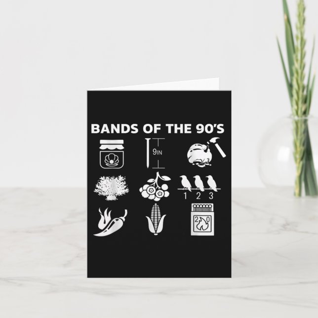 90s Music Bands Icons Pop Culture Funny Retro Grap Kort (Framsida)