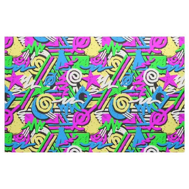 90s neonskript tyg (Fat Quarter)