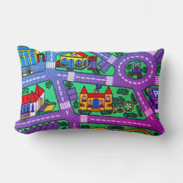 90s nostalgia, Track carpet Car Road nostalgia Lumbarkudde