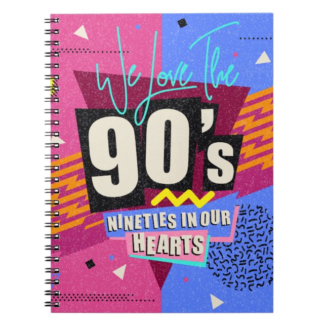 90s och 80s poster. Vi Kärlek 90-talet. Retro stil Anteckningsbok (Framsidan)