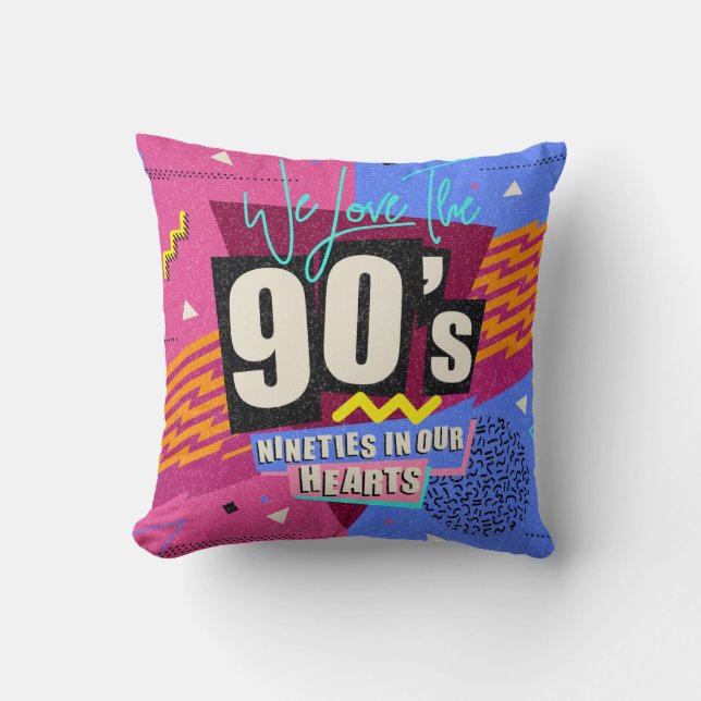 90s och 80s poster. Vi Kärlek 90-talet. Retro stil Kudde (Framsida)