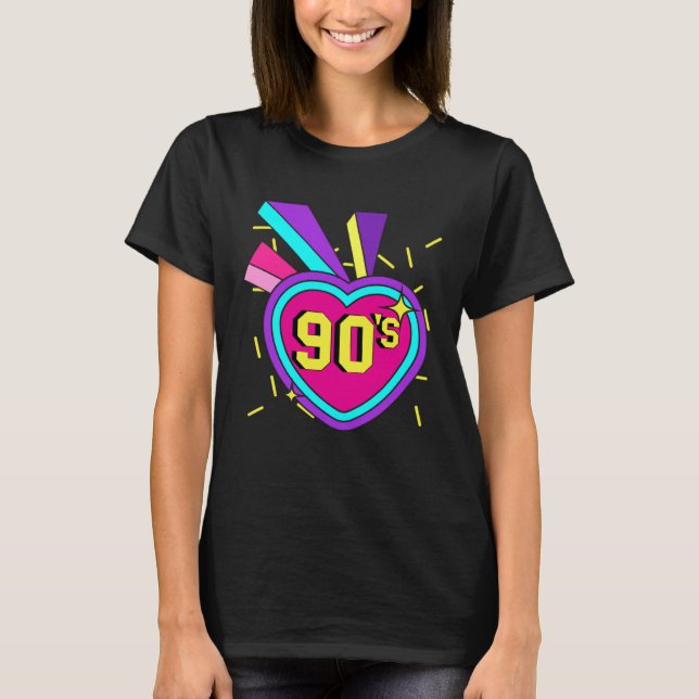 90s Outfit Retro Party 90s Costume Theme Party T Shirt (Framsida)