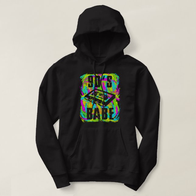 90s Party Outfit Neon Look Retro Classic Hoodie (Design framsida)