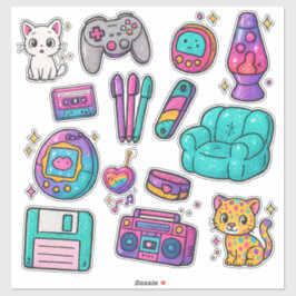 90s Prop Pack Stickers – Glitter Klistermärken