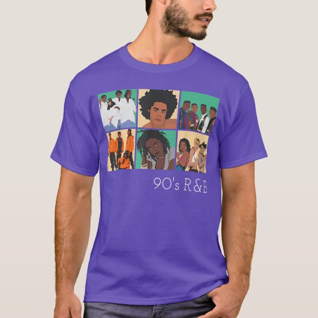 90s RBee for Music Lovers with Face RB retro frien T Shirt (Framsida)