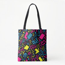 90s Retro Geometric Tote Bag | Färgnyon