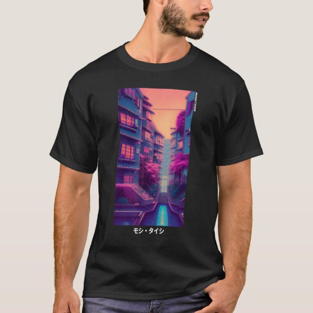 90's Retro Japansk Vaporwave Otaku Aesthetic 2 T Shirt (Framsida)