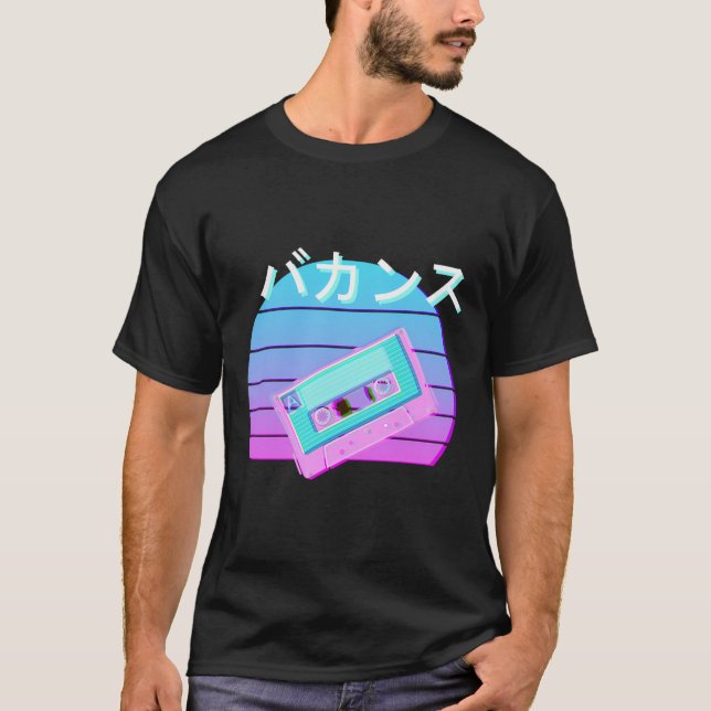 90's Retro Mix Tape Japansk Otaku Aesthetic Vapor T Shirt (Framsida)
