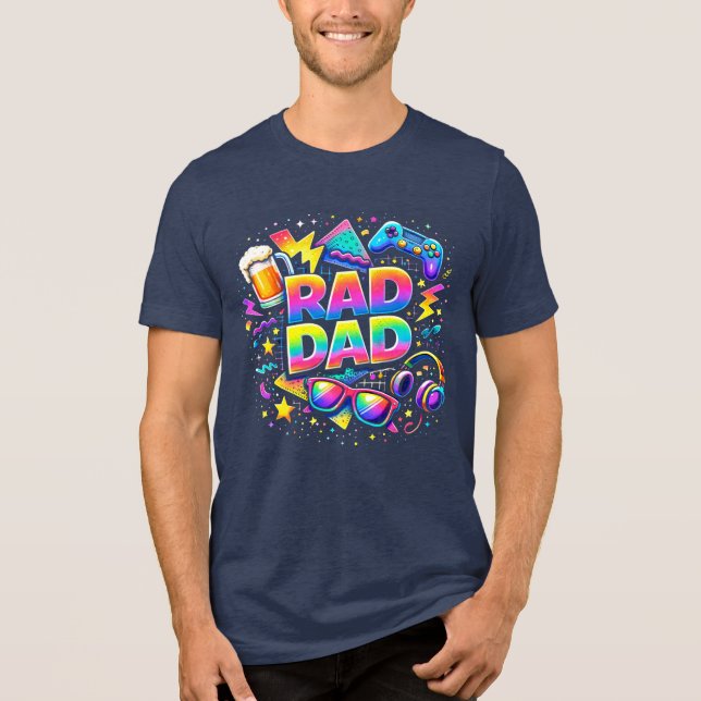 90s Retro Rad Dad Father's Day T-Shirt – Colorful  (Framsida)