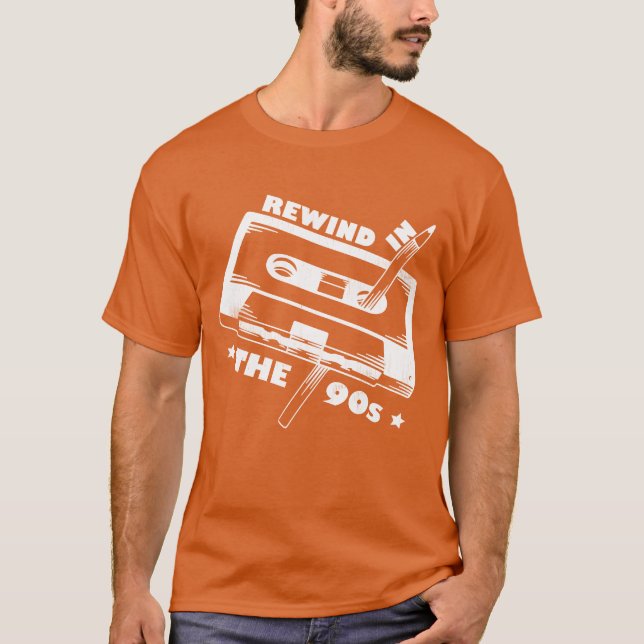 90s Retro Rewind A Cassette With Pencil Costume gi T Shirt (Framsida)
